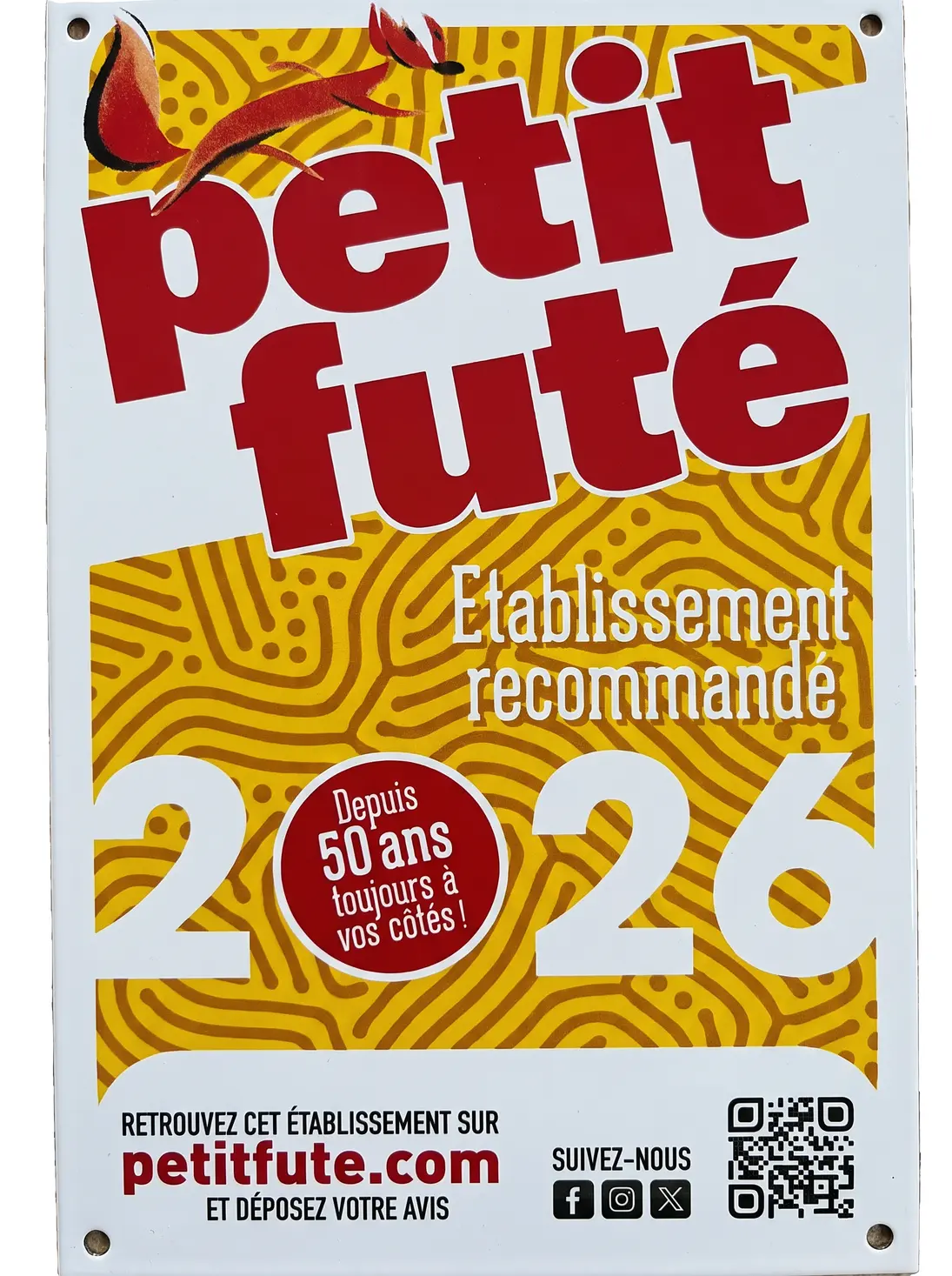 Plaque Petit Futé 2026 indiquant que La Belle Époque est un établissement recommandé